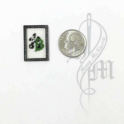 Petit point Panda with Name Initial B w/ Black wooden frame - Click Image to Close